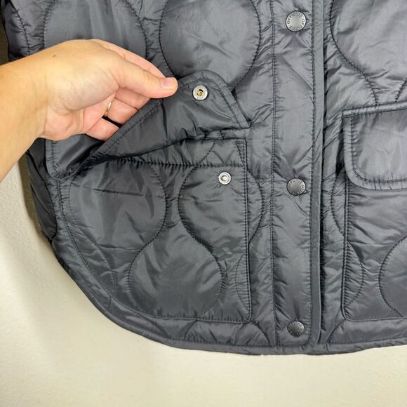 Offline By Aerie Black Quilted Jacket Puffer Barn Chore Coat Oversized Size XS - Picture 2 of 6